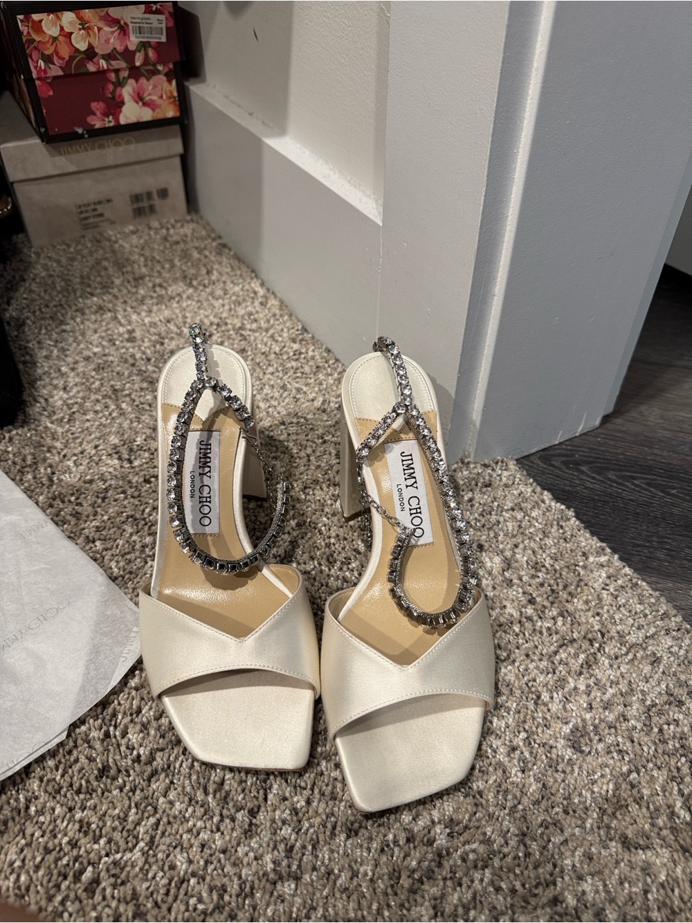 Jimmy Choo Saeda sandal block heel 85
